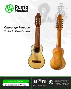 Charango Peruano Tallado Con Funda