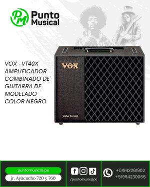 VOX -VT40X AMPLIFICADOR COMBINADO DE GUITARRA DE MODELADO COLOR NEGRO
