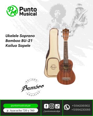 Ukelele Soprano Bamboo BU-21 Kailua Sapele