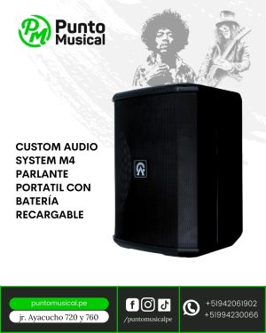 Custom Audio System M4 Parlante Portatil con Batería Recargable