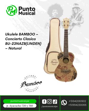 Ukulele BAMBOO – Concierto Clasico BU-23NAZB(LINDEN) – Natural