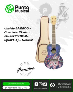 Ukulele BAMBOO – Concierto Clasico BU-23FREEDOM-S(SAPELE) – Natural