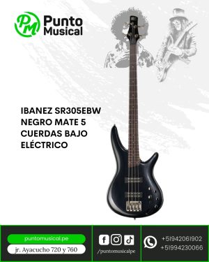 Ibanez Sr305Ebw Negro Mate 5 Cuerdas Bajo Eléctrico