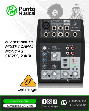 502 Behringer  MIXER 1 CANAL MONO + 2 STEREO, 2 AUX
