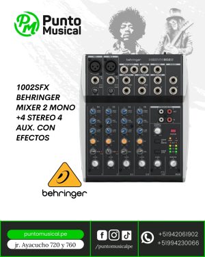 1002SFX Behringer MIXER 2 MONO +4 STEREO 4 AUX. CON EFECTOS