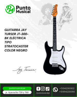 GUITARRA JAY TURSER JT-300-BK ELÉCTRICA TIPO STRATOCASTER COLOR NEGRO