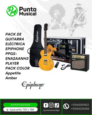 PACK DE GUITARRA ELÉCTRICA EPIPHONE  PPGS-ENA2AANH3PLAYER PACK COLOR Appetite Amber