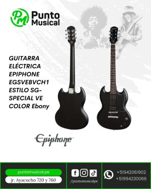 GUITARRA ELÉCTRICA EPIPHONE EGSVEBVCH1 ESTILO SG-SPECIAL VE COLOR Ebony