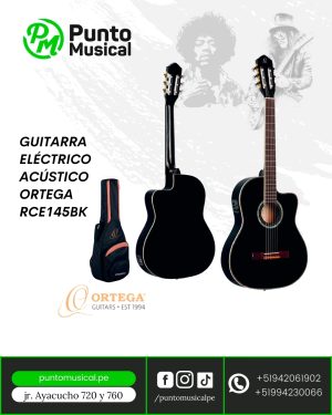GUITARRA ELÉCTRICO ACÚSTICO ORTEGA  RCE145BK