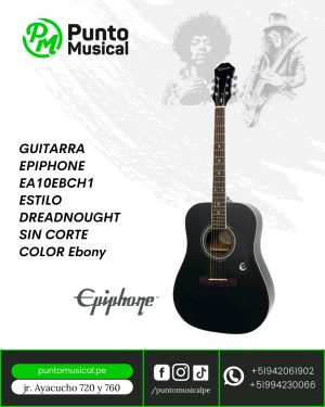 GUITARRA EPIPHONE EA10EBCH1 ESTILO DREADNOUGHT SIN CORTE COLOR Ebony
