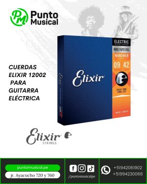 CUERDAS ELIXIR 12002  PARA GUITARRA ELÉCTRICA