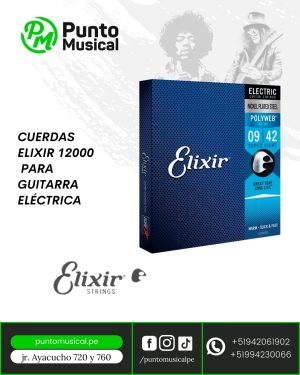 CUERDAS ELIXIR 12000  PARA GUITARRA ELÉCTRICA