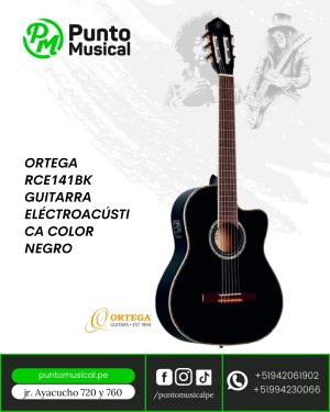 ORTEGA RCE141BK GUITARRA ELÉCTROACÚSTICA COLOR NEGRO