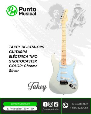 TAKEY TK-STM-CRS GUITARRA ELÉCTRICA TIPO STRATOCASTER  COLOR: Chrome Silver
