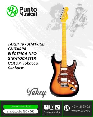 TAKEY TK-STM1-TSB GUITARRA ELÉCTRICA TIPO STRATOCASTER  COLOR: Tobacco Sunburst