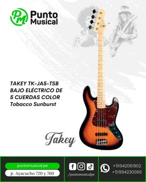 TAKEY TK-JA5-TSB BAJO ELÉCTRICO DE 5 CUERDAS COLOR Tobacco Sunburst
