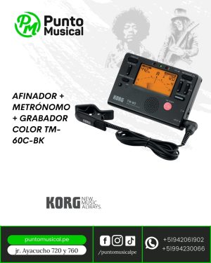 AFINADOR + METRÓNOMO + GRABADOR COLOR TM-60C-BK