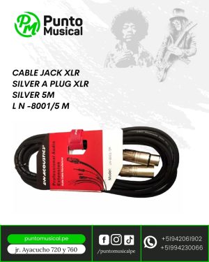 CABLE JACK XLR SILVER A PLUG XLR SILVER 5M L N -8001/5 M