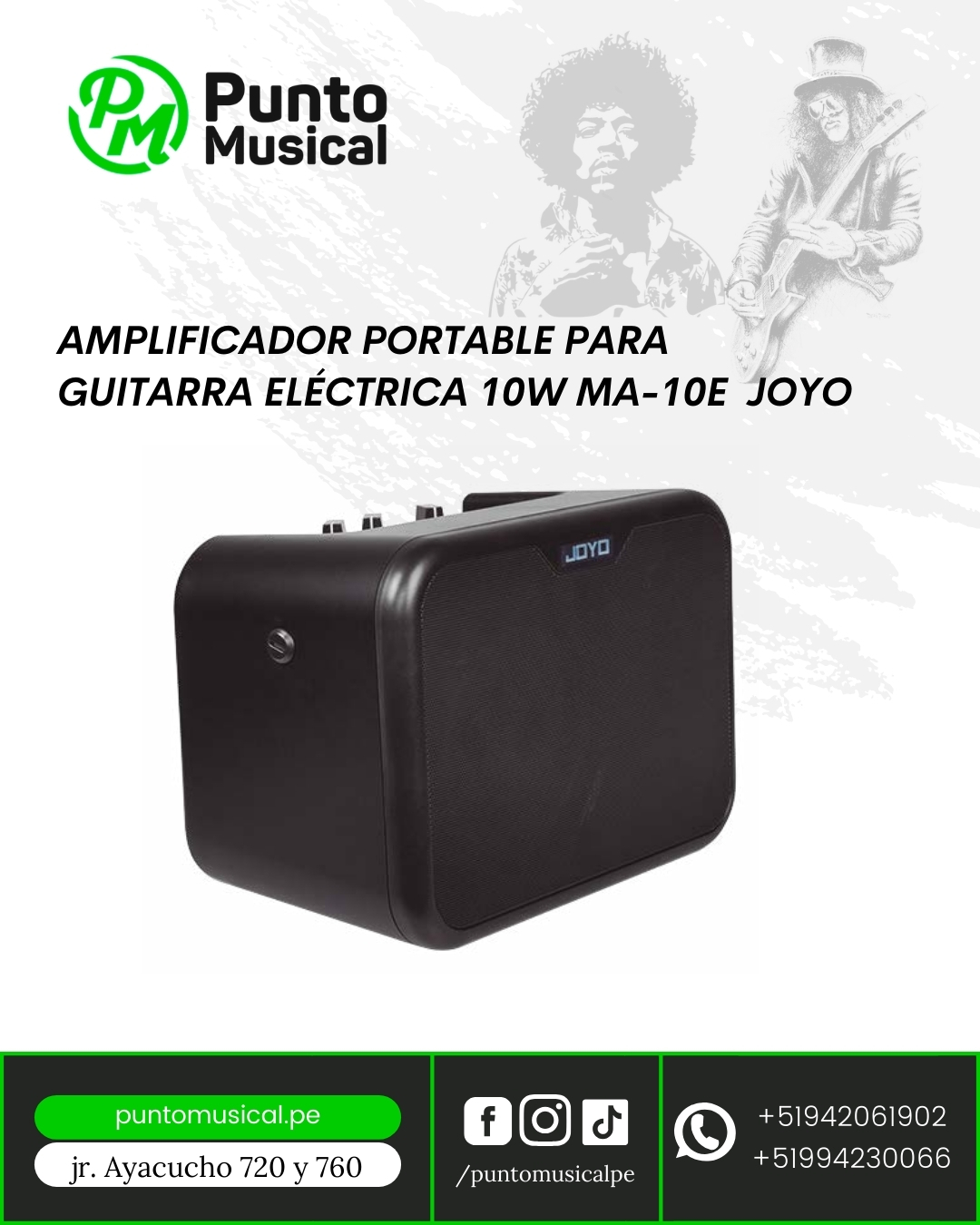 MA-10E Amplificador Portátil para Guitarra Eléctrica – JOYO