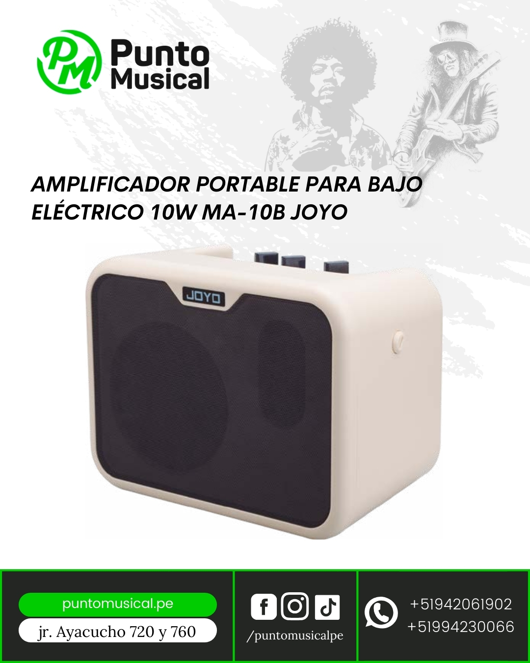 MA-10B AMPLIFICADOR PORTÁTIL PARA BAJO ELÉCTRICO 10W – JOYO