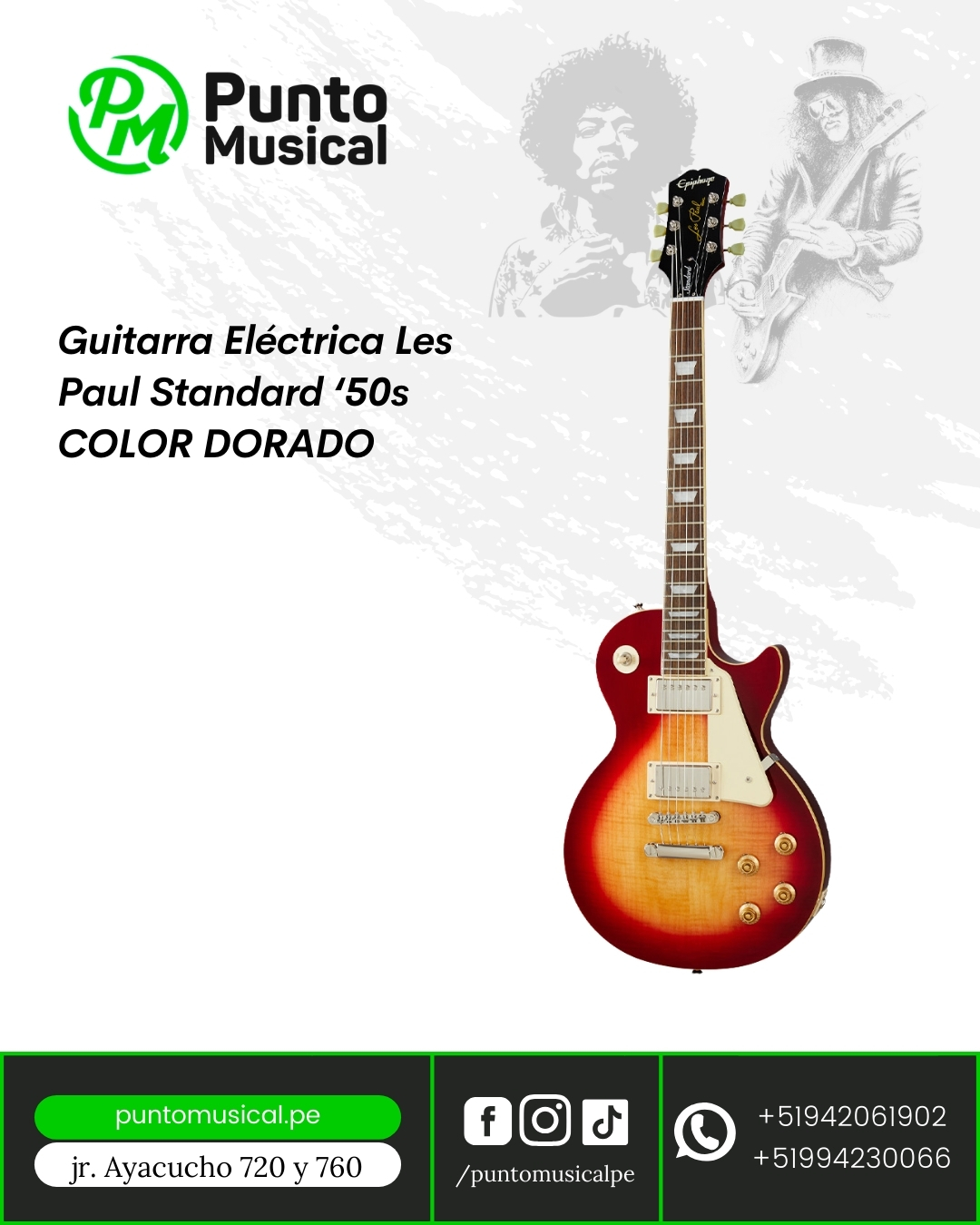 Guitarra Eléctrica Epiphone Les Paul Standard '50s Color Dorado