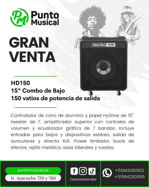 Combo de Bajo Hartke HD150 | Amplificador 150W con Parlante 15"