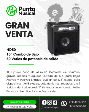 Combo de Bajo Hartke HD50 | Amplificador 50W con Parlante 10"