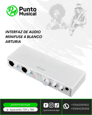 Interfaz de Audio Arturia MiniFuse 4 Blanco – 4 entradas / 4 salidas USB