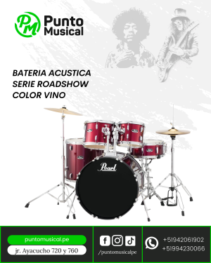 Batería Acústica Pearl Roadshow Vino – Kit Completo para Músicos