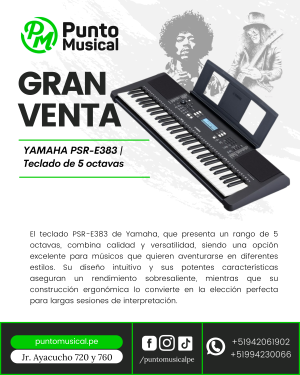 YAMAHA PSR-E383 | Teclado de 5 octavas