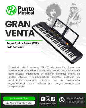 Teclado 5 octavas PSR-F52 Yamaha