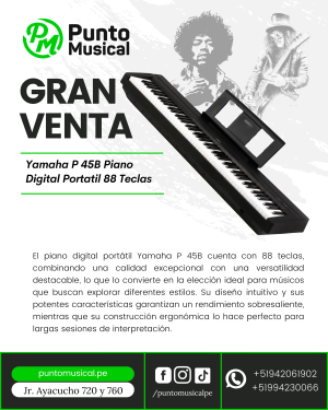 Yamaha P 45B Piano Digital Portatil 88 Teclas
