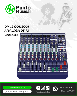Consola Análoga DM12 – 12 Canales para Mezcla Profesional