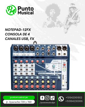 Consola Notepad-12FX – 4 Canales con USB y Efectos