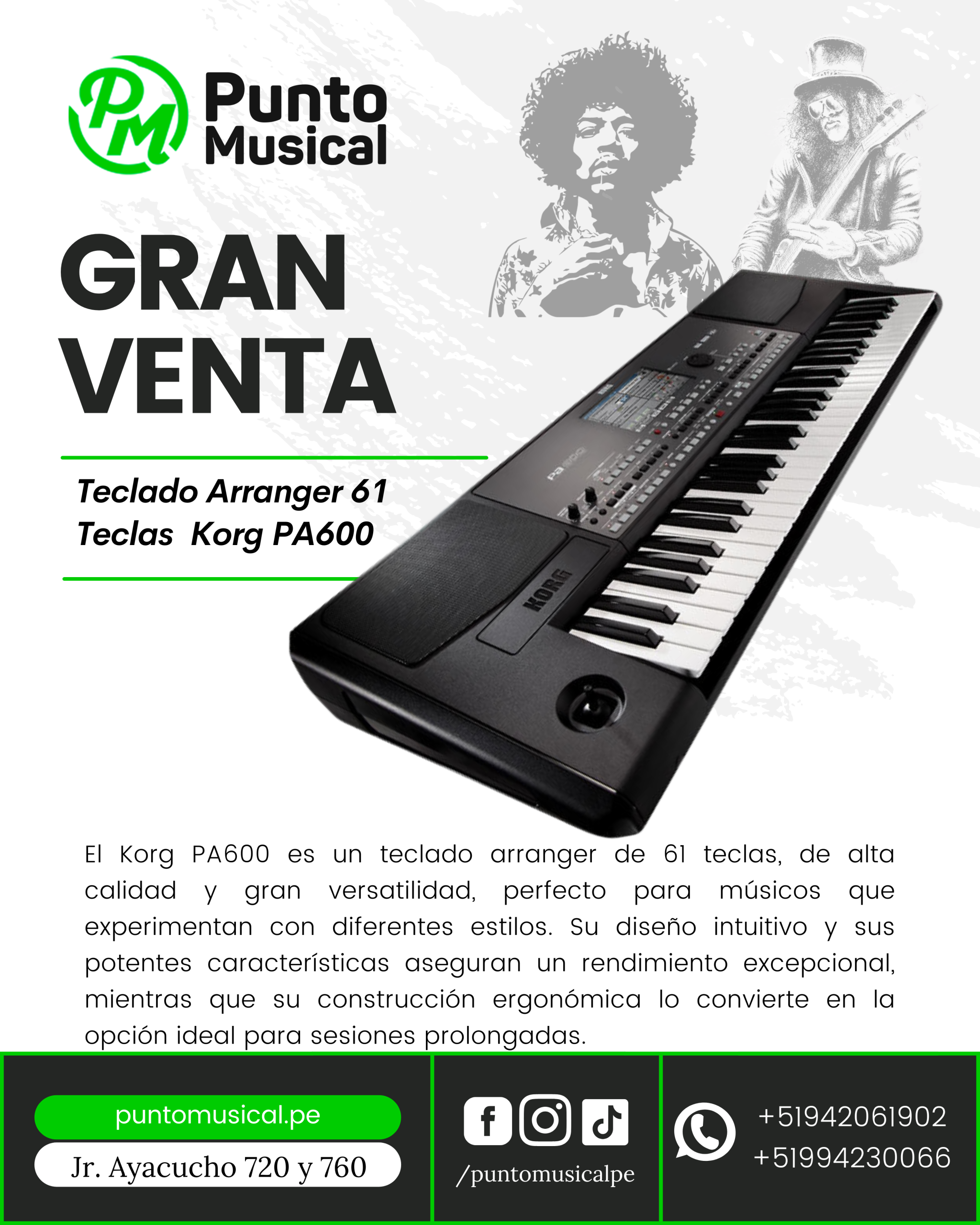 Teclado Arranger 61 Teclas Korg PA600