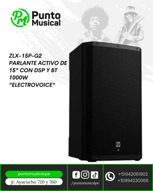 ZLX-15P-G2 PARLANTE ACTIVO DE 15" CON DSP Y BT 1000W "ELECTRO-VOICE"