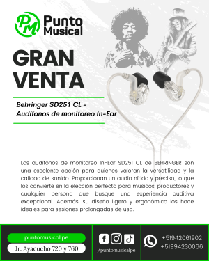 Behringer SD251 CL - Audífonos de monitoreo In-Ear