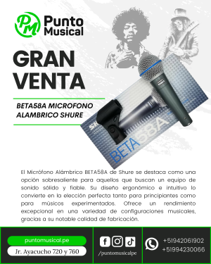 BETA58A MICROFONO ALAMBRICO SHURE