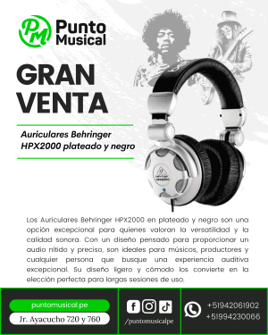 Auriculares Behringer HPX2000 plateado y negro