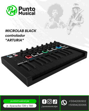 Controlador Arturia Microlab Black – Teclado MIDI Portátil 25 Teclas