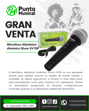 Micrófono Alámbrico dinámico Shure SV100