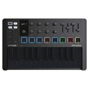 Controlador Arturia Microlab Black – Teclado MIDI Portátil 25 Teclas