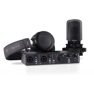 Pack de Grabación Arturia MiniFuse Black – Interfaz + Micrófono + Auriculares